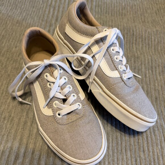 Vans Shoes - Womens Vans size 7 Old Skool Shoe in Light Tan with White Accents